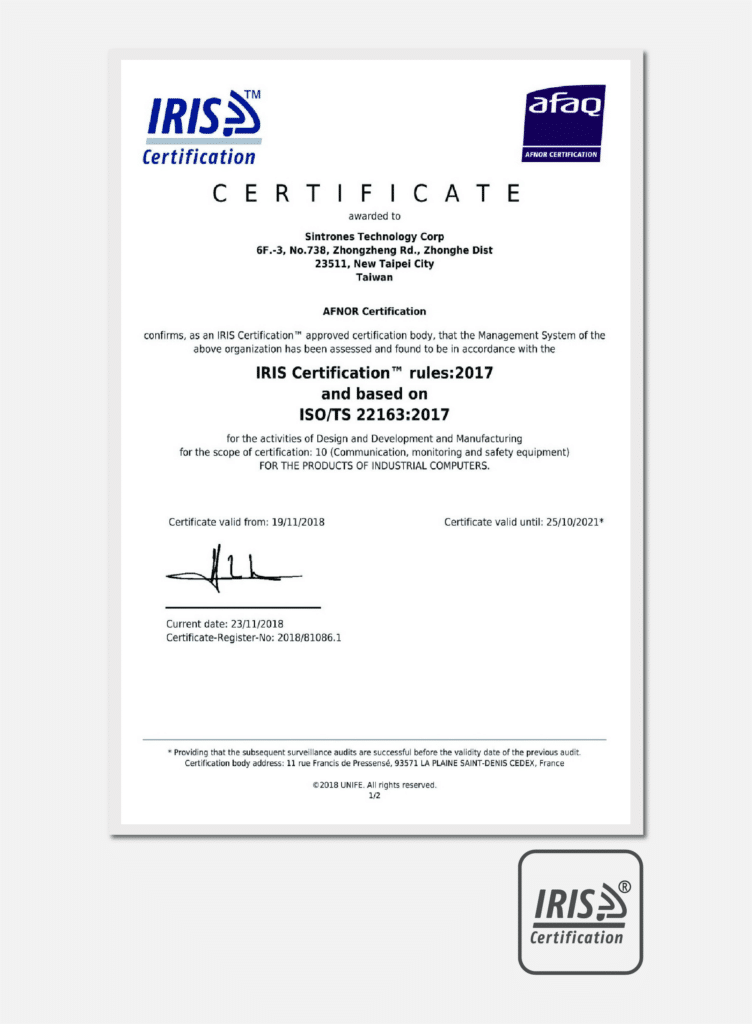 ISO/TS 22163:2017 (IRIS)_SINTRONES